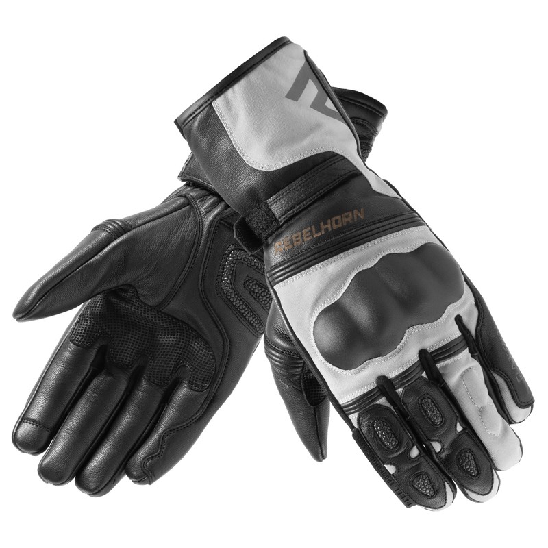 RĘKAWICE SKÓRZANE REBELHORN PATROL LONG BLACK/GREY 