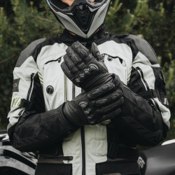 RĘKAWICE SKÓRZANE REBELHORN PATROL LONG BLACK/GREY 
