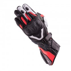 RĘKAWICE SKÓRZANE REBELHORN REBEL LADY BLACK/WHITE/FLO RED 