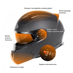 KASK OZONE FLIP UP STORM MATT BLACK 