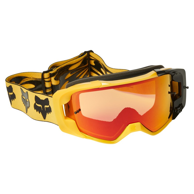 GOGLE FOX VUE SUPR TRIK BLACK/YELLOW - SZYBA ORANGE MIRRORED (1 SZYBA W ZESTAWIE, ZRYWKI W ZESTAWIE) ENDURO CROSS