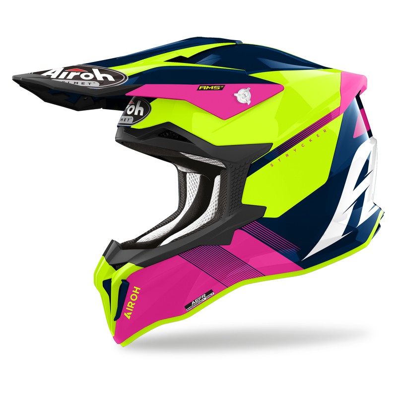 KASK AIROH STRYCKER BLAZER BLUE/PINK GLOSS 