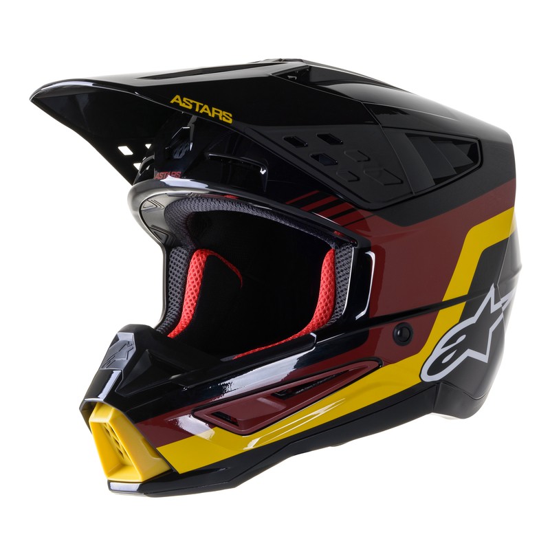 KASK ALPINESTARS S-M5 VENTURE BLACK/BURGUNDY/YELLOW GLOSSY 