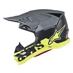 KASK ALPINESTARS SUPERTECH S-M8 RADIUM BLACK MATTE/MID GREY/FLUO YELLOW 