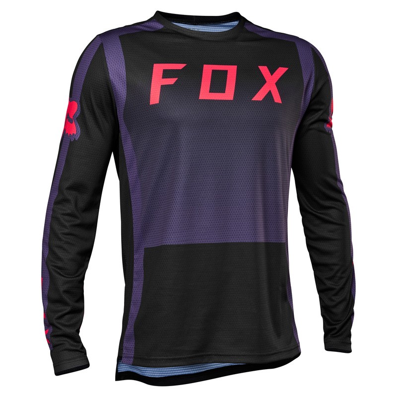 KOSZULKA ROWEROWA Z DŁUGIM RĘKAWEM FOX JUNIOR DEFEND RACE CAPSULE SANGRIA  ENDURO CROSS