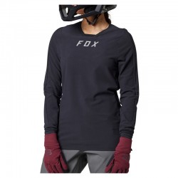 KOSZULKA ROWEROWA Z DŁUGIM RĘKAWEM FOX LADY DEFEND THERMAL BLACK  ENDURO CROSS