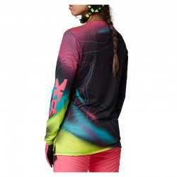 KOSZULKA ROWEROWA Z DŁUGIM RĘKAWEM FOX LADY FLEXAIR LUNAR BLACK/PINK  ENDURO CROSS