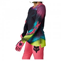 KOSZULKA ROWEROWA Z DŁUGIM RĘKAWEM FOX LADY FLEXAIR LUNAR BLACK/PINK  ENDURO CROSS