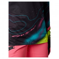 KOSZULKA ROWEROWA Z DŁUGIM RĘKAWEM FOX LADY FLEXAIR LUNAR BLACK/PINK  ENDURO CROSS