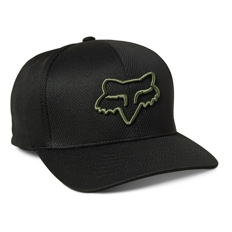 CZAPKA Z DASZKIEM FOX LITHOTYPE FLEXFIT 2.0 BLACK/GREEN  ENDURO CROSS