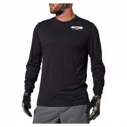 KOSZULKA ROWEROWA Z DŁUGIM RĘKAWEM FOX RANGER DR BLACK  ENDURO CROSS