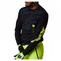 KOSZULKA ROWEROWA Z DŁUGIM RĘKAWEM FOX RANGER DR MD LUNAR BLACK  ENDURO CROSS