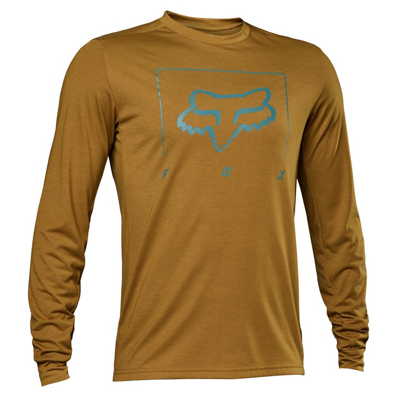 KOSZULKA ROWEROWA Z DŁUGIM RĘKAWEM FOX RANGER DR MD TRED CARAMEL  ENDURO CROSS