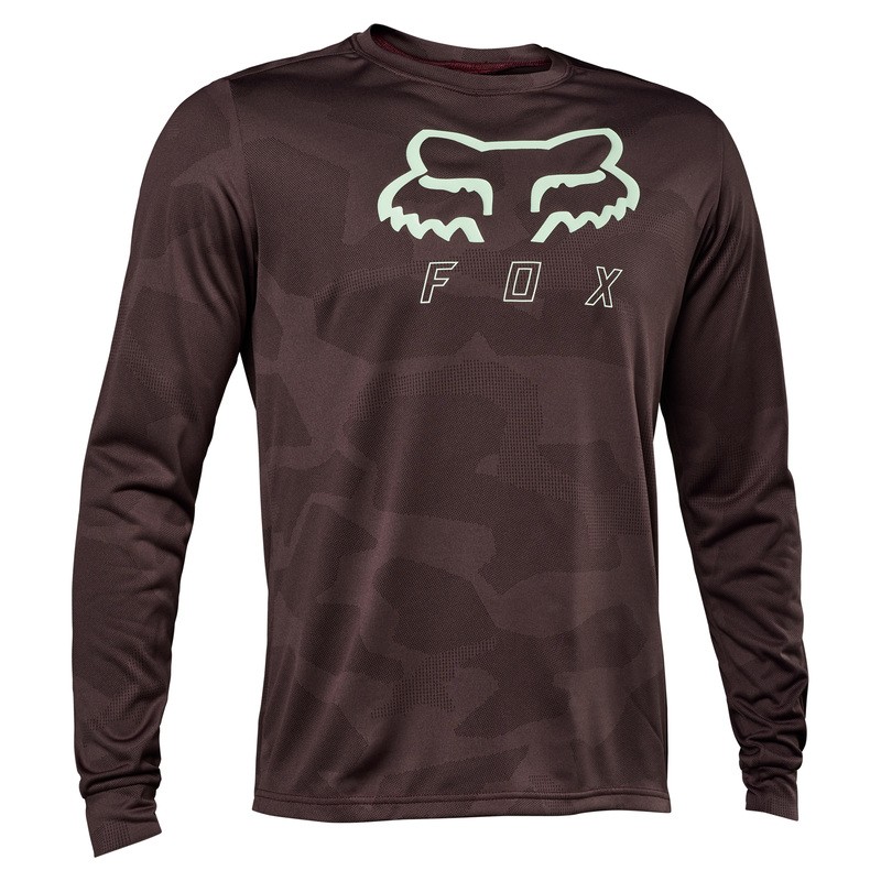 KOSZULKA ROWEROWA Z DŁUGIM RĘKAWEM FOX RANGER TRU DRI DARK MAROON  ENDURO CROSS