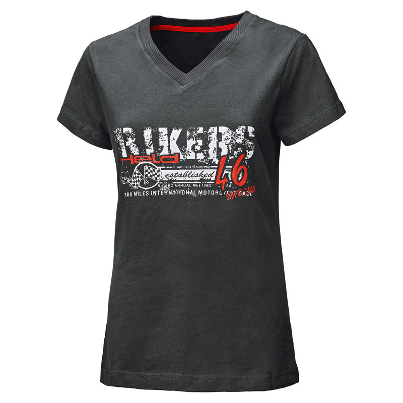 T-SHIRT HELD LADY BIKERS BLACK/RED 