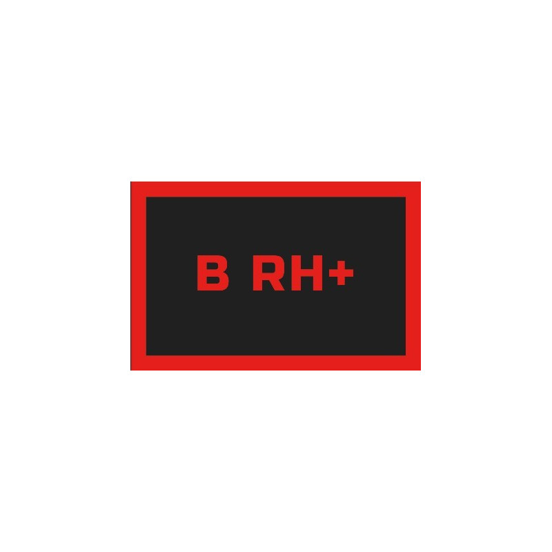 ODZNAKA NA RZEP REBELHORN GRUPA KRWI B RH+ BLACK/RED 