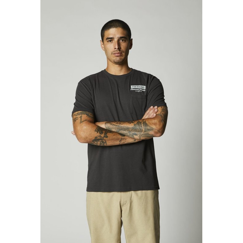 T-SHIRT FOX CAST AWAY POCKET PREM BLACK VINTAGE  ENDURO CROSS