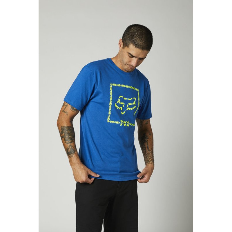 T-SHIRT FOX CELL BLOCK PREMIUM ROYAL BLUE  ENDURO CROSS