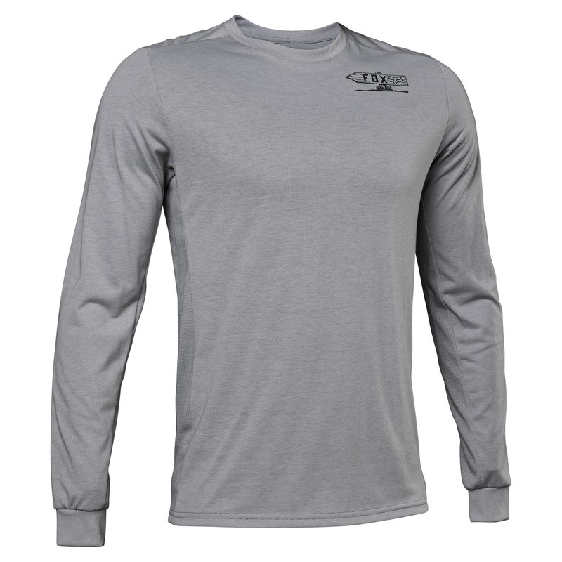 KOSZULKA ROWEROWA Z DŁUGIM RĘKAWEM FOX RANGER DR STEEL GREY  ENDURO CROSS