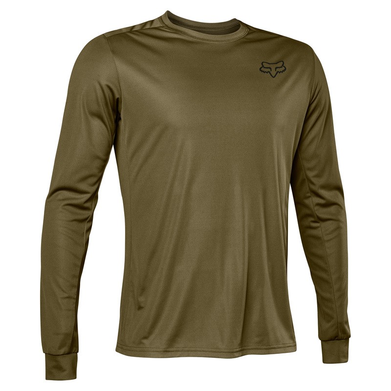 KOSZULKA ROWEROWA Z DŁUGIM RĘKAWEM FOX RANGER FONT OLIVE GREEN  ENDURO CROSS