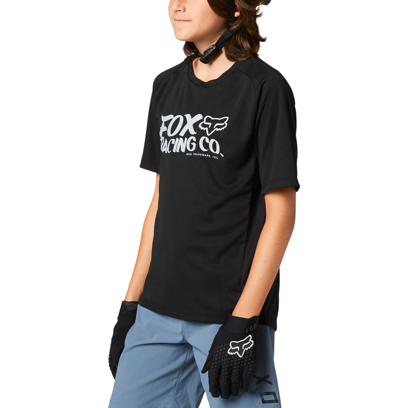 KOSZULKA ROWEROWA FOX JUNIOR DEFEND BLACK  ENDURO CROSS