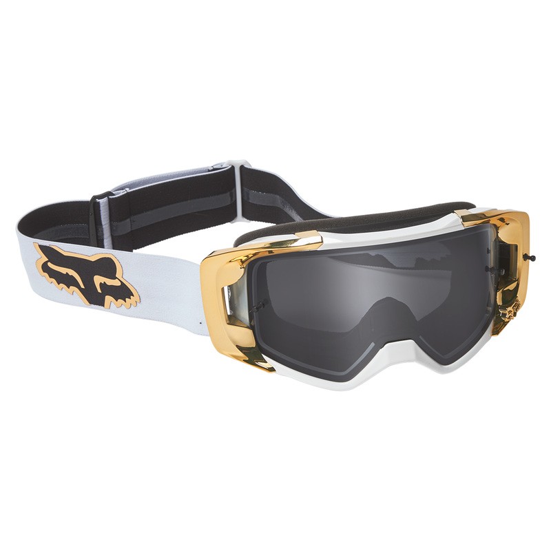 GOGLE FOX VUE STRAY WHITE - SZYBA DARK GREY (1 SZYBA W ZESTAWIE, ZRYWKI W ZESTAWIE) ENDURO CROSS