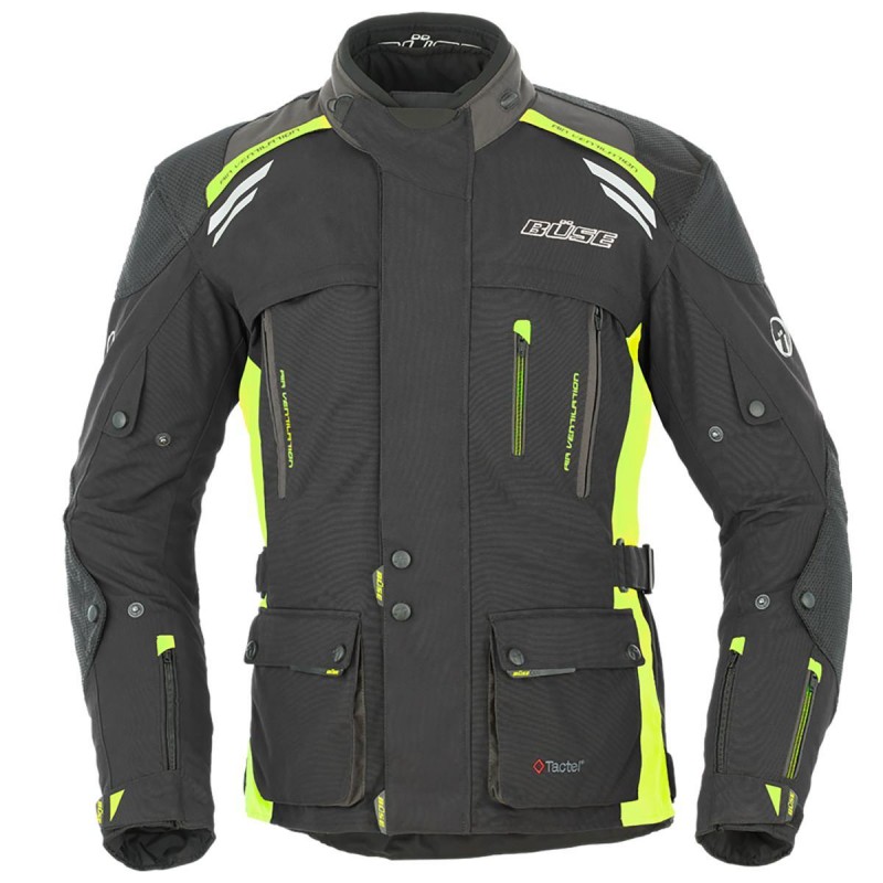 Kurtka motocyklowa BUSE Highland czarno-neonowa Kurtka motocyklowa BUSE Highland czarno-neonowa