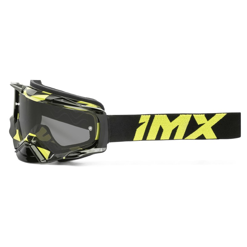 GOGLE IMX DUST GRAPHIC FLUO YELLOW GLS/BLACK - SZYBA DARK SMOKE + CLEAR (2 SZYBY W ZESTAWIE) ENDURO CROSS