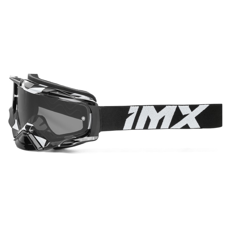 GOGLE IMX DUST GRAPHIC WHITE GLS/BLACK - SZYBA DARK SMOKE + CLEAR (2 SZYBY W ZESTAWIE) ENDURO CROSS