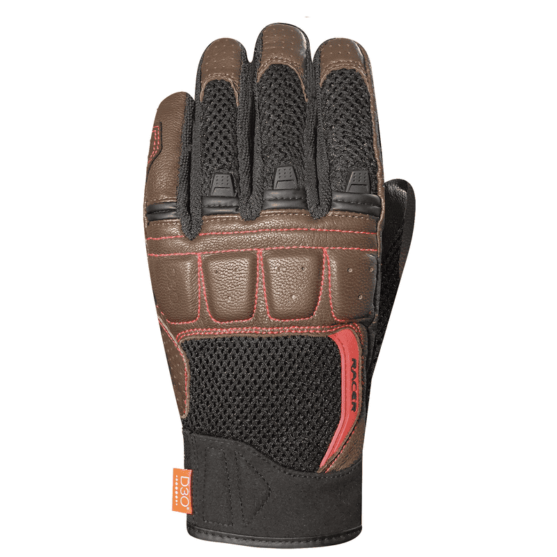 RĘKAWICE SKÓRZANO-TEKSTYLNE RACER RONIN BLACK/BROWN 