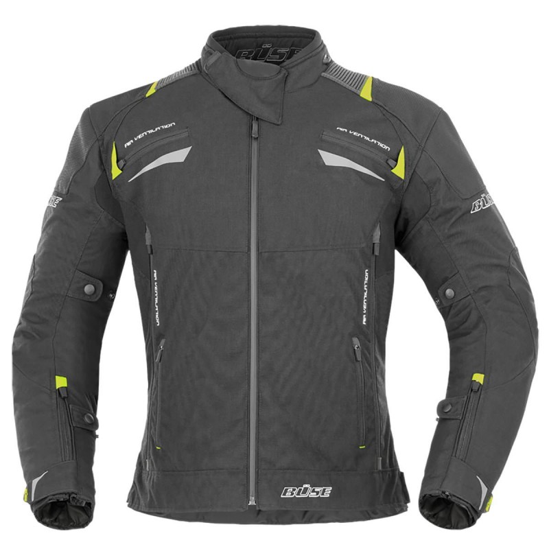 Kurtka motocyklowa BUSE Rico czarno-neonowa 