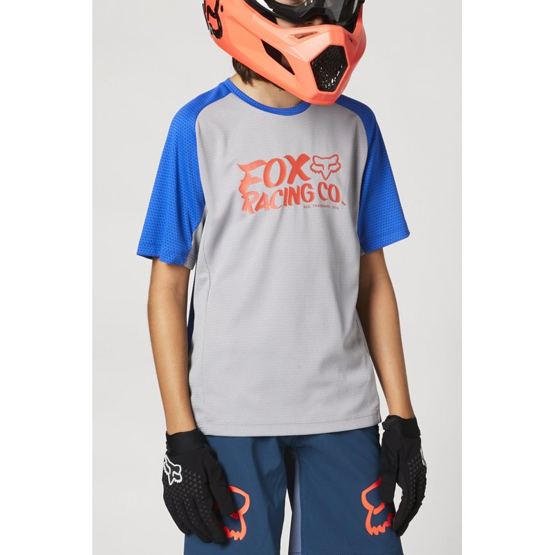 KOSZULKA ROWEROWA FOX JUNIOR DEFEND STEEL GREY  ENDURO CROSS