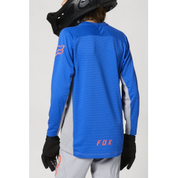 KOSZULKA ROWEROWA FOX JUNIOR Z DŁUGIM RĘKAWEM DEFEND STEEL GREY  ENDURO CROSS