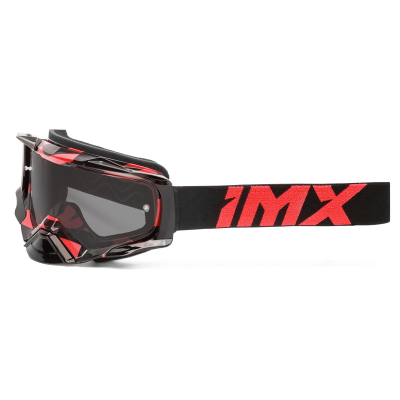 GOGLE IMX DUST GRAPHIC RED GLS/BLACK - SZYBA DARK SMOKE + CLEAR (2 SZYBY W ZESTAWIE) ENDURO CROSS