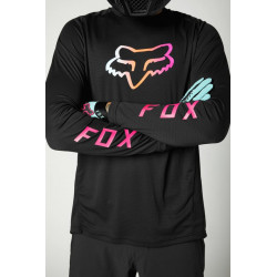 KOSZULKA ROWEROWA FOX Z DŁUGIM RĘKAWEM DEFEND BLACK  ENDURO CROSS
