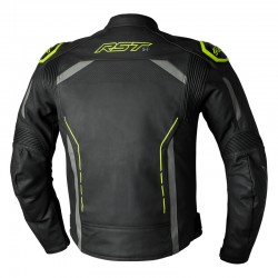 KURTKA SKÓRZANA RST S1 CE BLACK/GREY/FLO YELLOW  (2977)