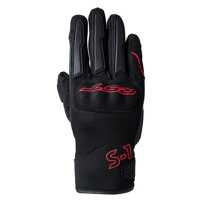 RĘKAWICE SKÓRZANE RST S1 MESH CE BLACK/GREY/RED  (3182)