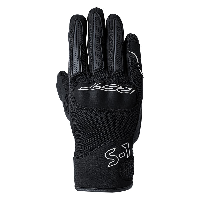 RĘKAWICE SKÓRZANE RST S1 MESH CE BLACK/BLACK/WHITE  (3182)