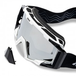 GOGLE IMX SAND WHITE GLS - SZYBA SILVER IRIDIUM + CLEAR (2 SZYBY W ZESTAWIE) ENDURO CROSS