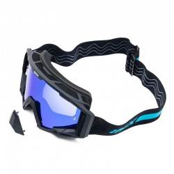 GOGLE IMX SAND BLACK MATT/BLUE - SZYBA BLUE IRIDIUM + CLEAR (2 SZYBY W ZESTAWIE) ENDURO CROSS