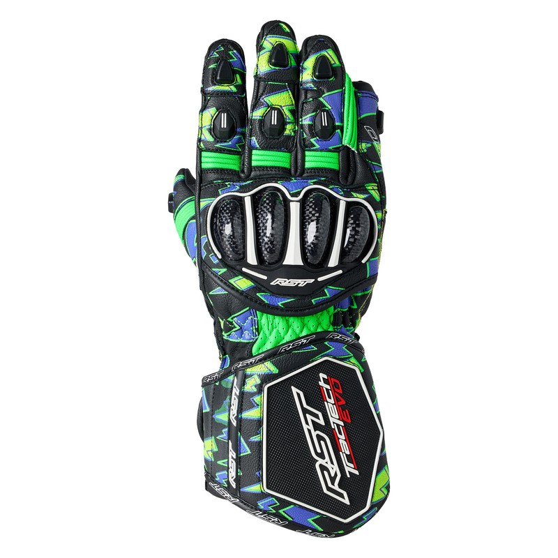 RĘKAWICE SKÓRZANE RST TRACTECH EVO 4 CE NEON GREEN/PURPLE BOLT  (2666)