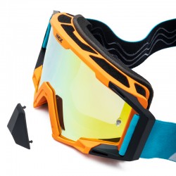 GOGLE IMX SAND ORANGE MATT/BLUE/WHITE - SZYBA ORANGE IRIDIUM + CLEAR (2 SZYBY W ZESTAWIE) ENDURO CROSS