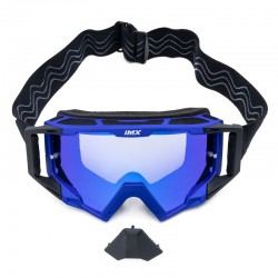 GOGLE IMX SAND BLUE MATT/BLACK - SZYBA BLUE IRIDIUM + CLEAR (2 SZYBY W ZESTAWIE) ENDURO CROSS