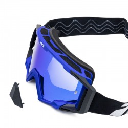 GOGLE IMX SAND BLUE MATT/BLACK - SZYBA BLUE IRIDIUM + CLEAR (2 SZYBY W ZESTAWIE) ENDURO CROSS
