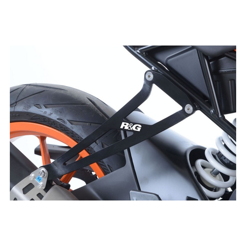 MOCOWANIE WYDECHU + ZESTAW ZAŚLEPEK PODNÓŻKÓW, KTM RC125 (17-) / RC390 (17-), BLACK
