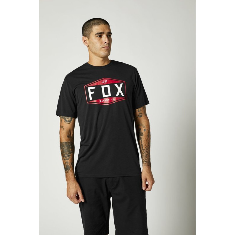 T-SHIRT FOX EMBLEM TECH BLACK  ENDURO CROSS
