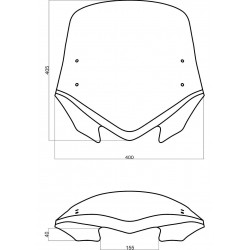 Uniwersalna szyba do motocykli bez owiewek MRA, forma VFVTZ, bezbarwna