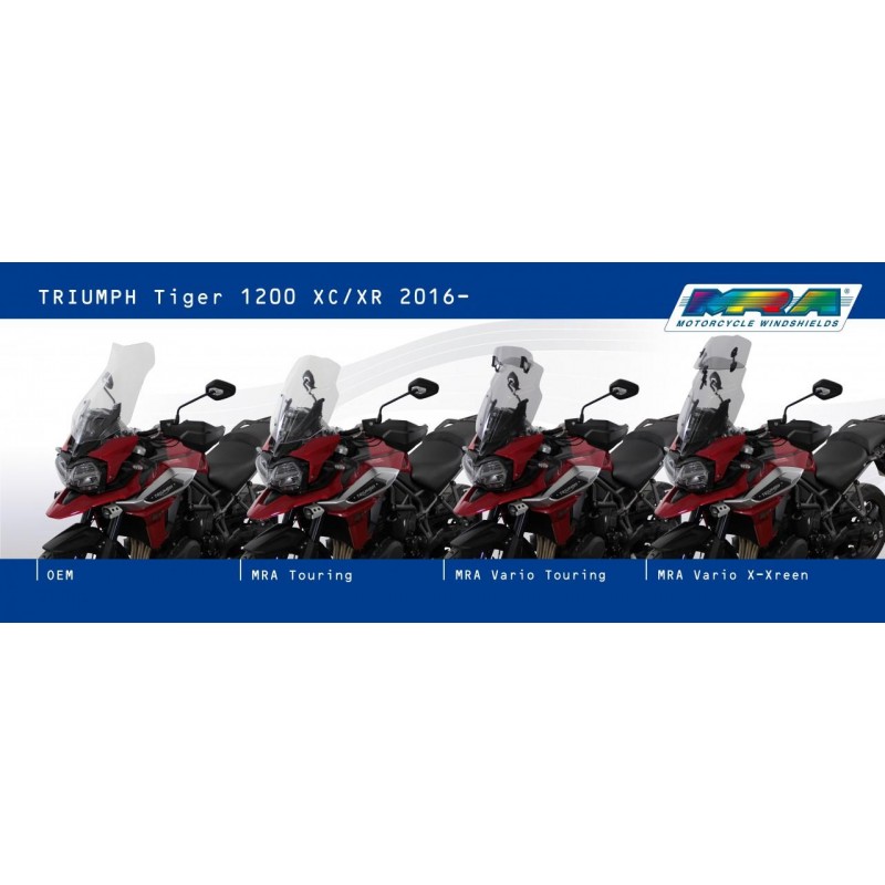 Szyba motocyklowa MRA TRIUMPH TIGER 1200 /XC /XR, V201 , V301, 2016-, forma VTM, bezbarwna