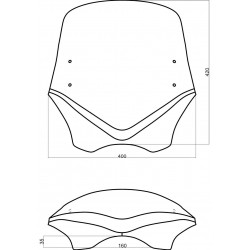 Uniwersalna szyba do motocykli bez owiewek MRA, forma VFVTC, bezbarwna