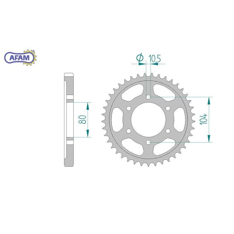 AFAM Zębatka tylna stalowa do łańcucha 530 kod 16604-46